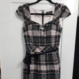 Pink and Black Patterned Tweed Dress Guess Size 4
